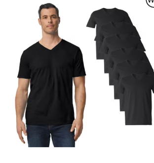 360 Men’s Classic V-Neck T-Shirt – 6 Pack | 100% Combed Cotton, Everyday Essential