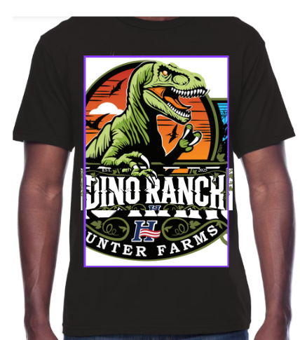 Synergy-360 DINO RANCH, Men's & Big Men's Graphic Crew Neck T-Shirt, Black Suit Swing Alt, Sizes S-3XL