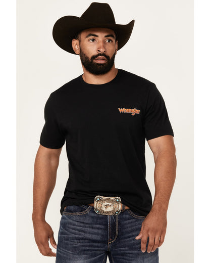15625809177 Wrangler Men's Boot Barn Bucking Cowboy Short Sleeve Graphic T-Shirt Black Medium US