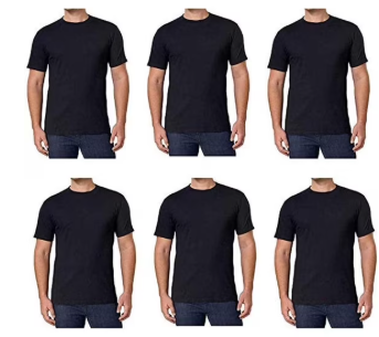 360 Men’s Classic Crew Neck T-Shirt – 6 Pack | 100% Combed Cotton, Everyday Essential