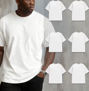 360 Men’s Classic Crew Neck T-Shirt – 6 Pack | 100% Combed Cotton, Everyday Essential