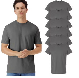 360 Men’s Classic Crew Neck T-Shirt – 6 Pack | 100% Combed Cotton, Everyday Essential